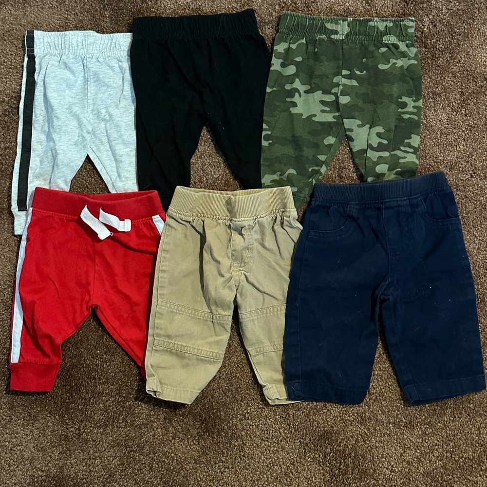 Assorted Kids Bottoms Set - Black, Gray, Red, Green, Tan, Navy